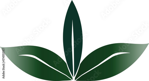 Stylized Green Leaf Logo – Nature, Eco-Friendly, and Organic Design