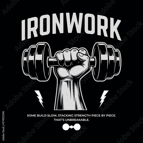 IRONWORK Gym T-Shirt - Hardcore Weightlifting Motivation Streetwear