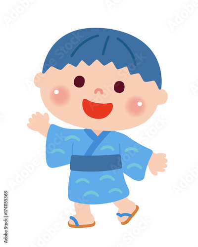 夏祭りを楽しむ男の子