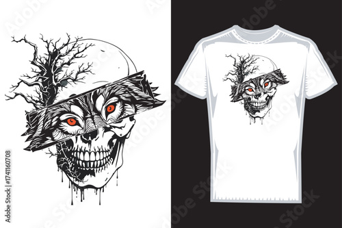 Vector Wolf T shirt Design