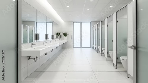 Modern office restroom interior. (3)