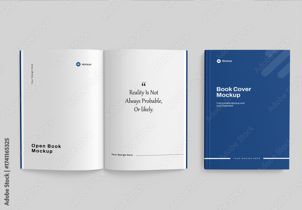 Open Book Cover Mockup Stock Template | Adobe Stock