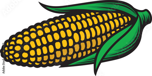 Illustration corn cartoon vector