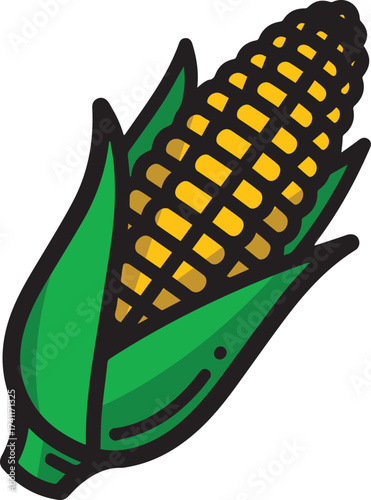 corn fruit illustration, cartoon design