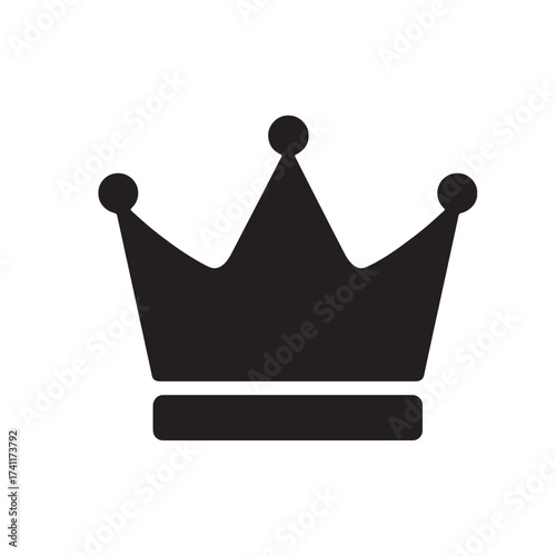 Simple black silhouette of a royal crown icon