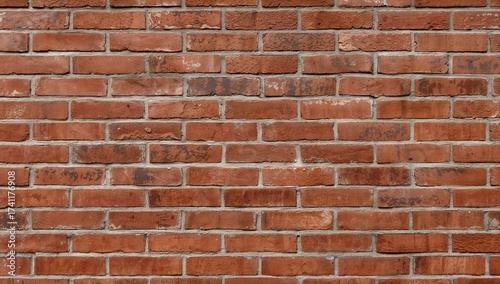 Close up view of a textured red brick wall background