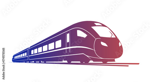 Sleek high-speed train illustration symbolizing modern transport, rapid movement, and efficient travel. Dynamic design representing connectivity and future mobility solutions