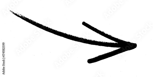 arrow sign drawn with  marker on transparent background