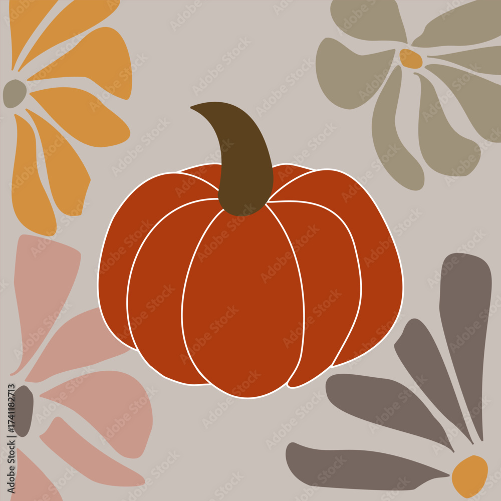 seamless pattern with pumpkins