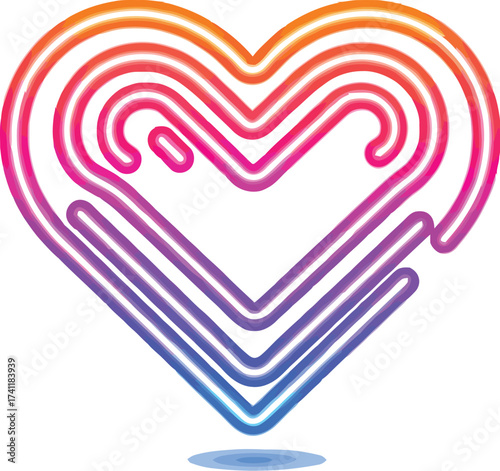 Celebrate love with this vibrant colorful heart design element