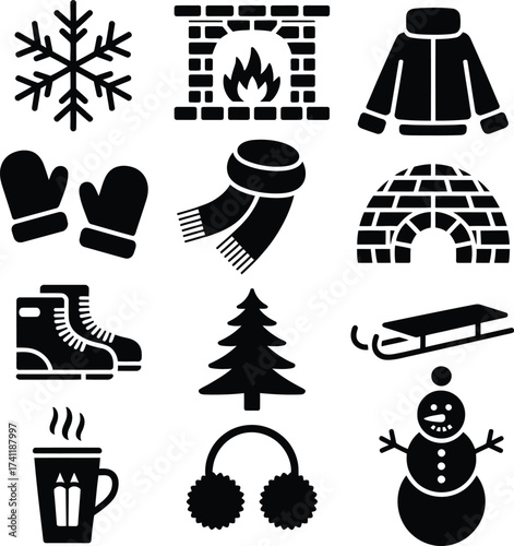 all bundle Black Vector Silhouette design