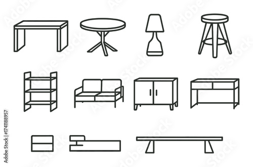 Architectural icons set featuring buildings, construction tools, and design blueprints.