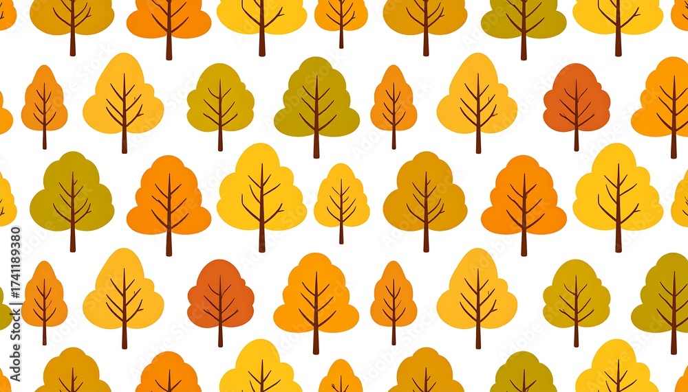 Obraz premium Autumn trees repeating pattern