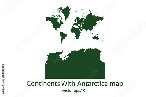 Continents With Antarctica map