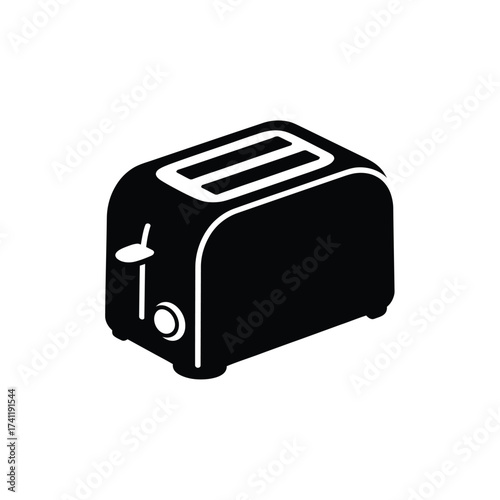 Simple black silhouette of a two slice toaster