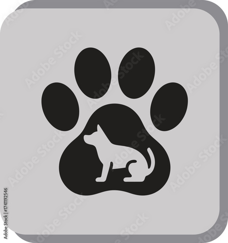 Modern paw print icon