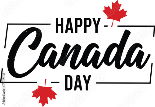 Happy canada day greetings canada day vector maple leaf design