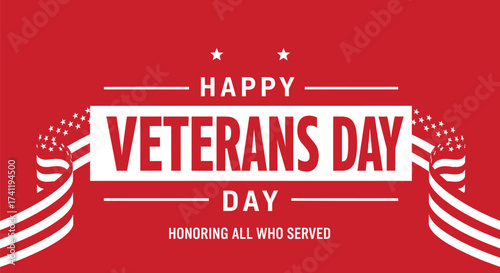 Happy veterans day honoring all who served patriotic holiday