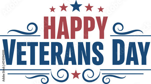 Happy veterans day vector graphic design for social media post