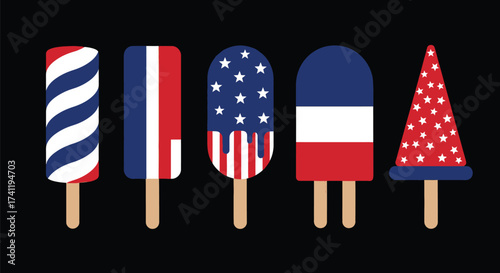Patriotic popsicles american flag ice cream summer treat sweet