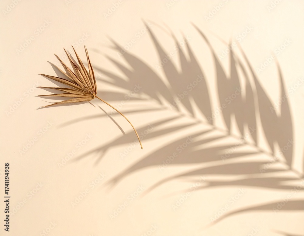 Obraz premium Minimal Palm Shadow on White
