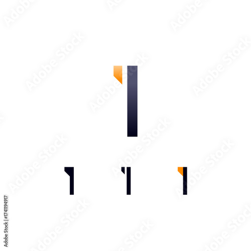 Logo number 1, digital cyber space numeral