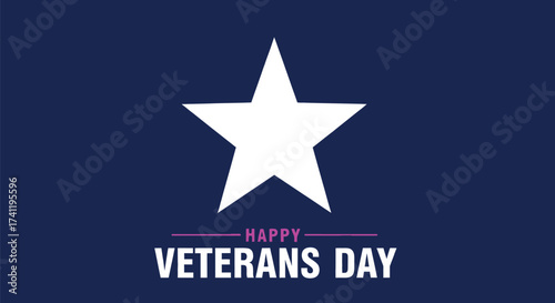 Happy veterans day background with star and blue stripes design
