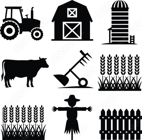 all bundle Black Vector Silhouette design