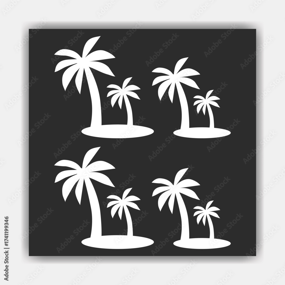 Fototapeta premium Palm tree silhouettes. black palm tree shapes isolated vector 