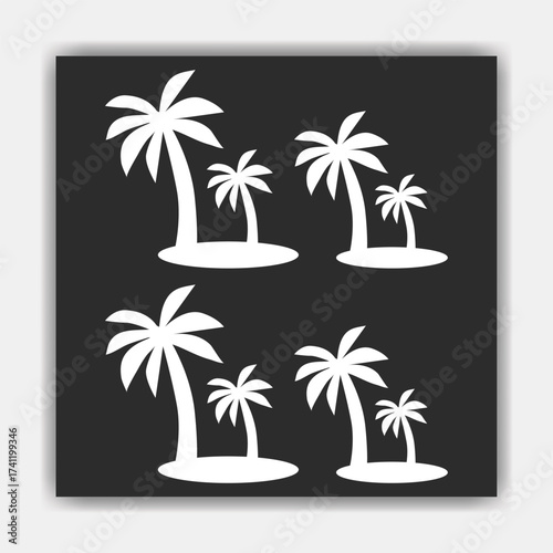   Palm tree silhouettes. black palm tree shapes isolated vector
