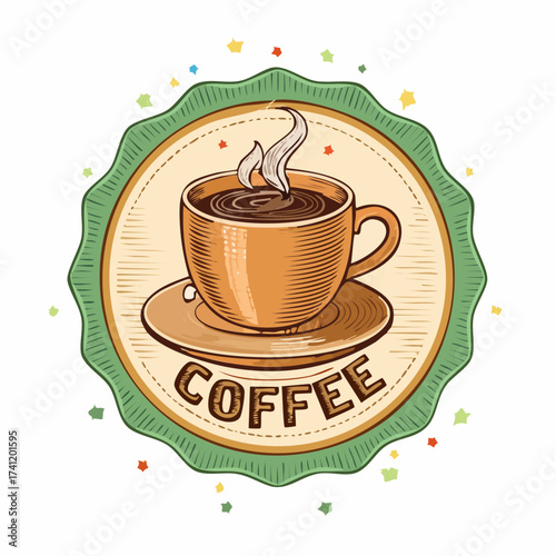 Coffee woodcut banner
