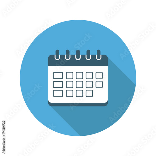 Blue calendar icon schedule reminder planner date time appointment event business organization mark