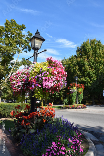 A city streetlamp in summer, Niagara-on-the-Lake, Ontario, Canada