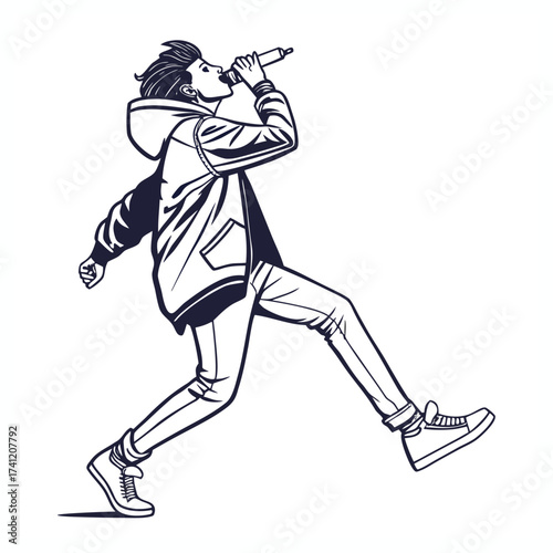 Street Performer Youth Music Vector