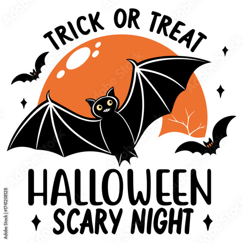Spooky Bat Halloween Night, Trick Or Treat Halloween Scary Night Shirt, trick or treat shirt, Scary Halloween T-Shirt, Spooky Shirt, Scary Night Tee