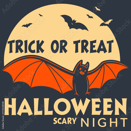 Spooky Bat Halloween Night, Trick Or Treat Halloween Scary Night Shirt, trick or treat shirt, Scary Halloween T-Shirt, Spooky Shirt, Scary Night Tee