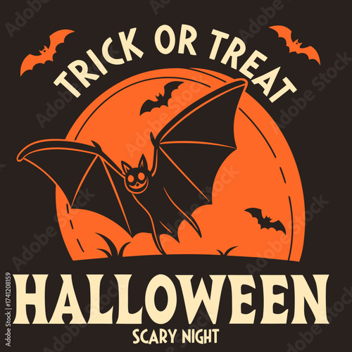 Spooky Bat Halloween Night, Trick Or Treat Halloween Scary Night Shirt, trick or treat shirt, Scary Halloween T-Shirt, Spooky Shirt, Scary Night Tee