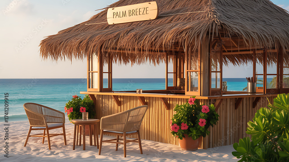 Fototapeta premium Tropical view of exotic resort island on Maldives 