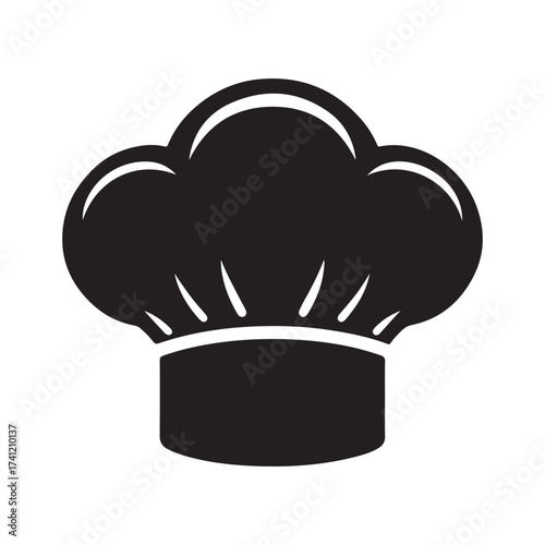 Iconic black silhouette of a chef s toque blanche hat