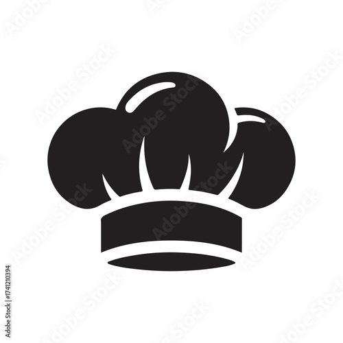 Iconic black silhouette of a chef s toque blanche hat