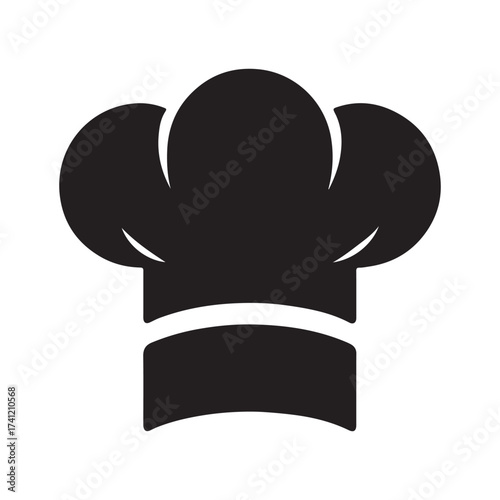 Iconic black silhouette of a chef s toque blanche hat