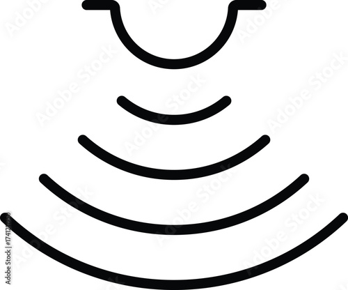 Minimal line icon of a touch signal or sensor control. Represents touchscreen, smart device interaction, gesture control, automation, and modern technology. Perfect for UI design, apps, websites
