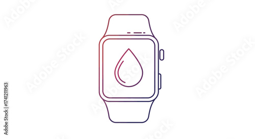 Modern gradient smartwatch with health monitoring icon