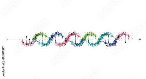 Colorful abstract waveform visualization with dotted patterns on white backgr…