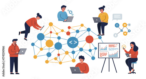 Collaborative teamwork in tech: connecting through digital networks and data…