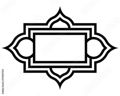 Intricate minimalist geometric border graphic for elegant design and classic decoration