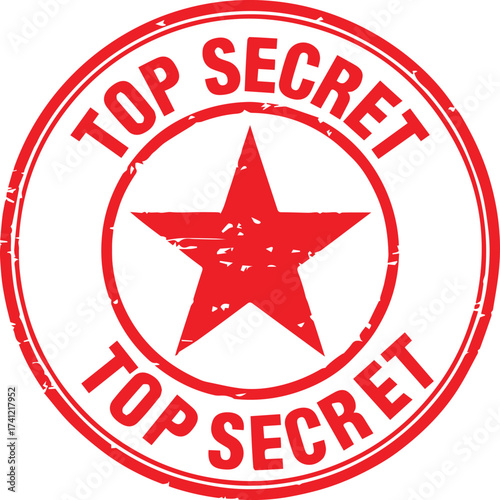Top secret classified stamp. Red grunge icon stamp illustration vector