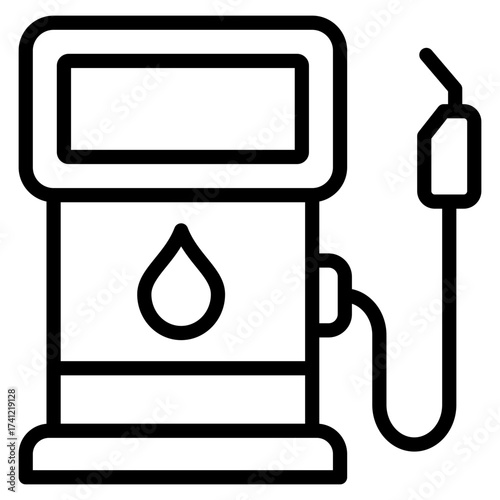 Fuel Station  Icon Element For Design