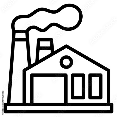 Industrial Building  Icon Element For Design
