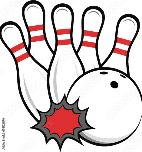 bowling ball and pins